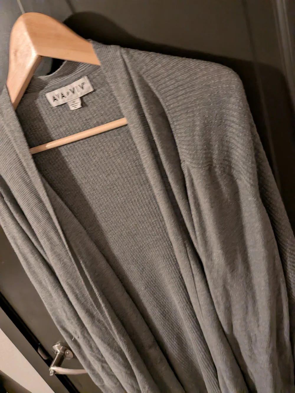 3x Ava & Viv Light Gray Open-Front Ribbed Cardigan
